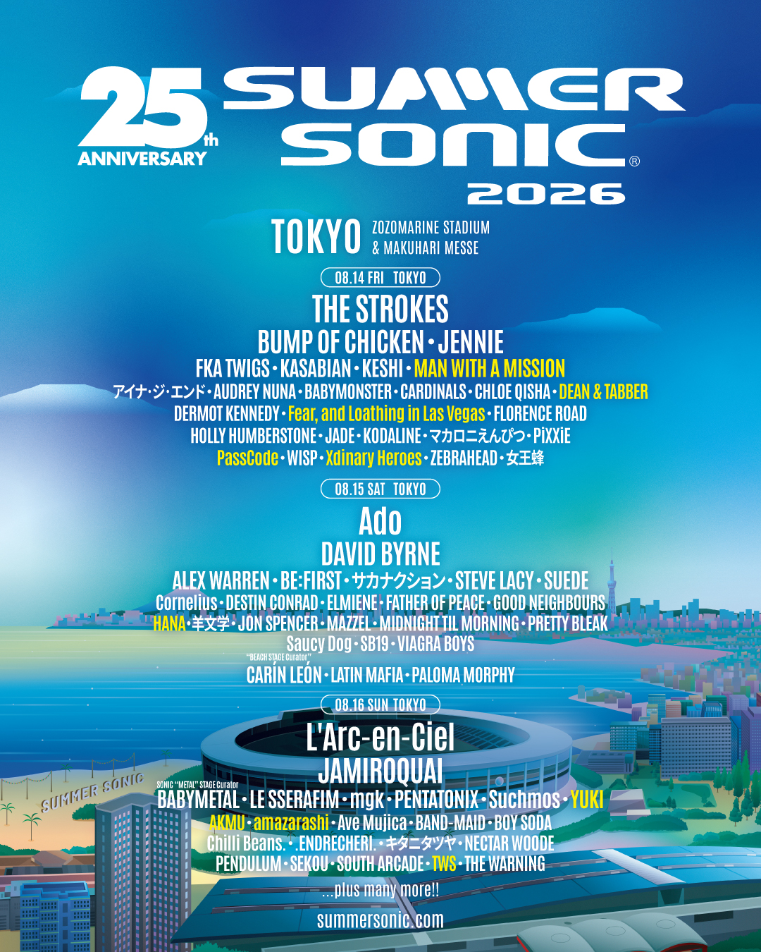 SUMMER SONIC サマソニ 25th XL スカイブルー アディダス SUMMER SONIC